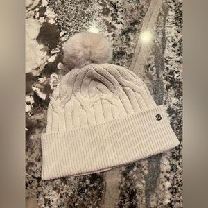 Lululemon Cream Knit Beanie with Pom Pom NWT